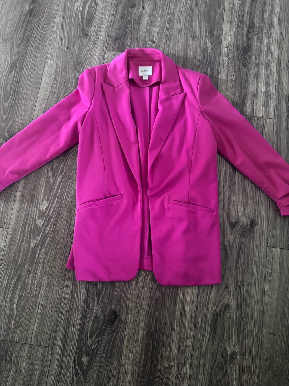 Nine West Fuchsia Open-Front Tailored Blazer